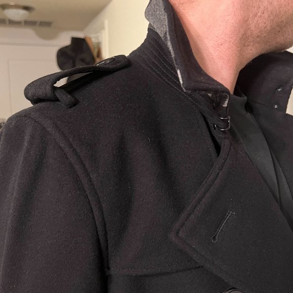 Burberry Wool Cashmere Trench Coat Black 50UK 50IT 40US - Picture 4 of 7